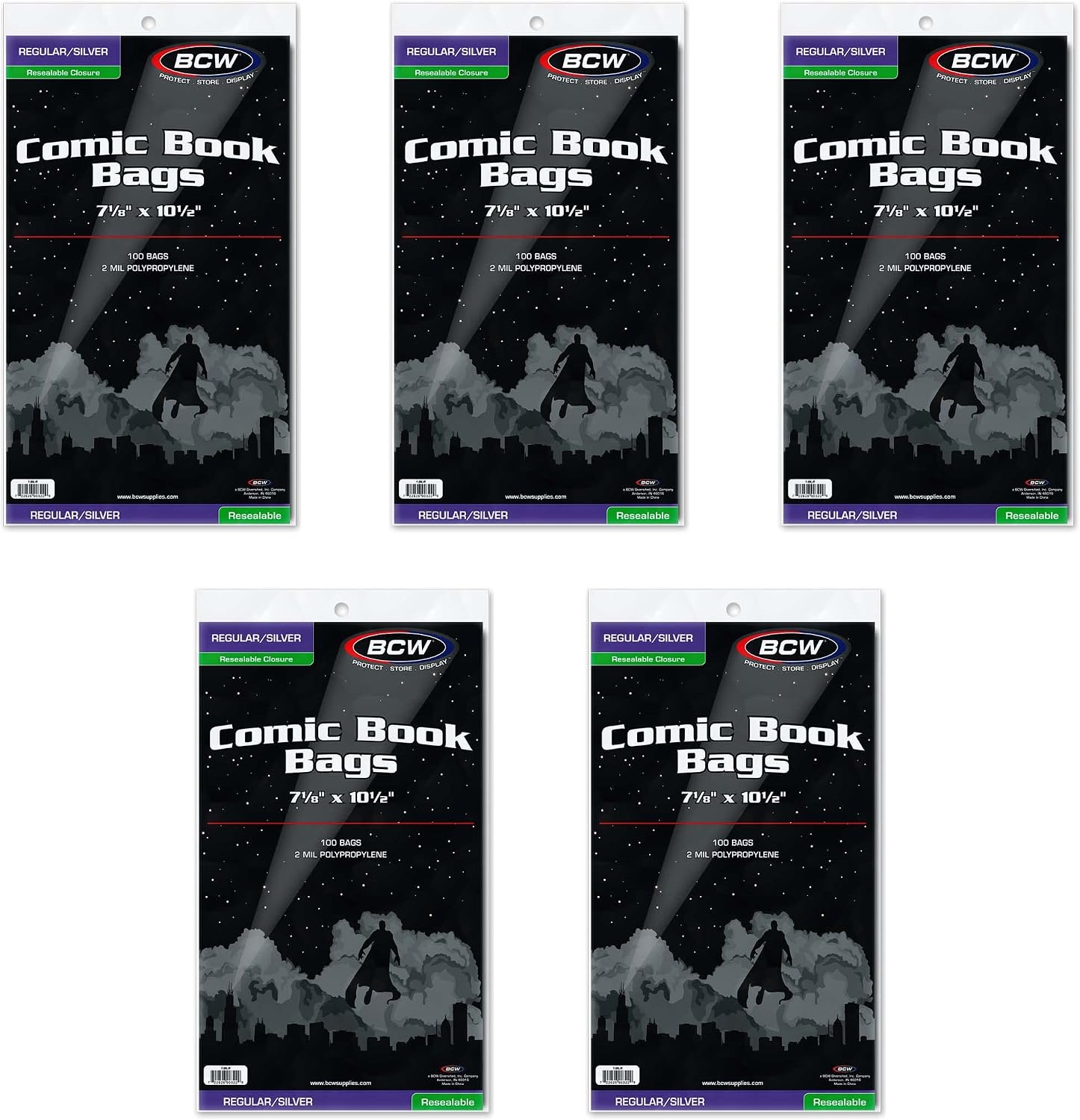 Resealable Silver Age Comic Bags - 500 ct | Archival Quality, Acid-Free Protection for Silver Age Comic Books | 7 1/8