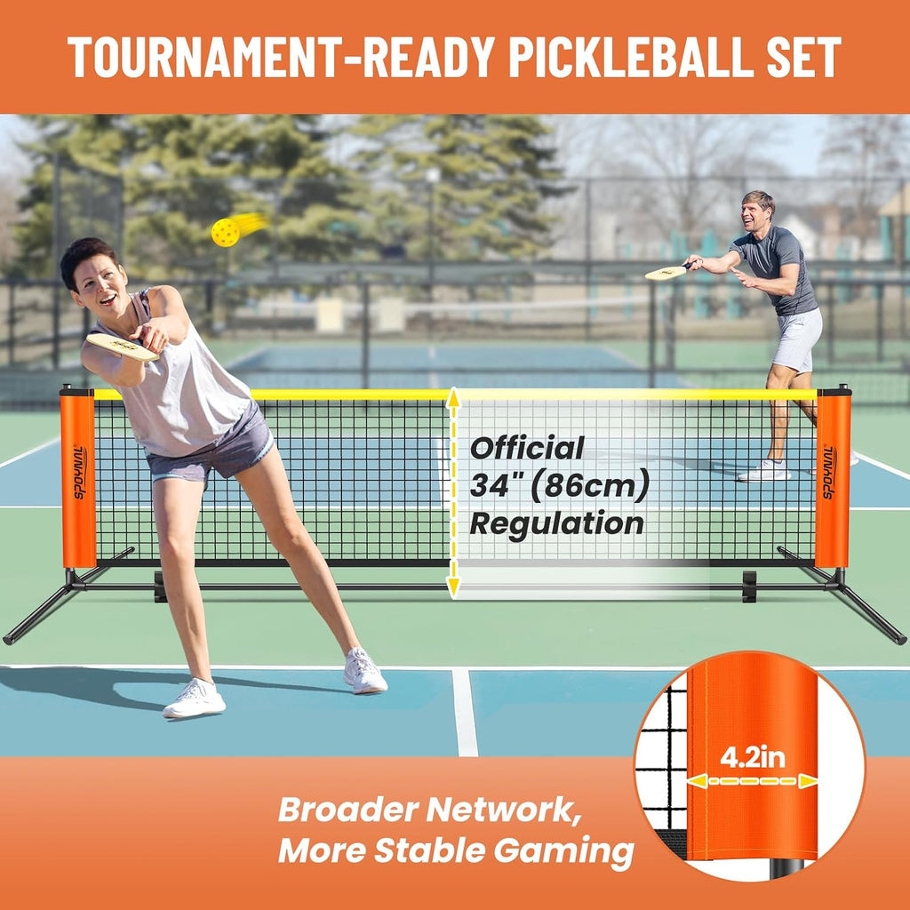 3-in-1 Volleyball Badminton Pickleball Net Set, Adjustable Height | Portable backyard net set with badminton rackets