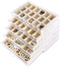 Acrylic Jewelry Box for Earring,Jewelry Organizer with 5 Drawers | 61 Jewelry Storage Grid for Rings Stud