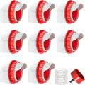 Chicken Feeders No Waste, DIY Automatic Poultry Feeder - 8 Ports Red