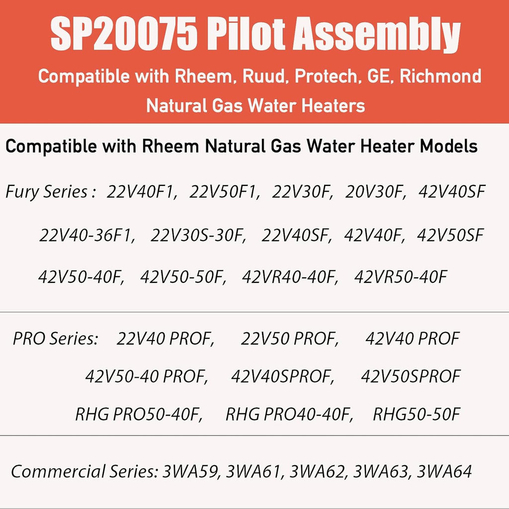 SP20075 SP20305A Natural Gas Water Heater Pilot Assembly Replacement Kit