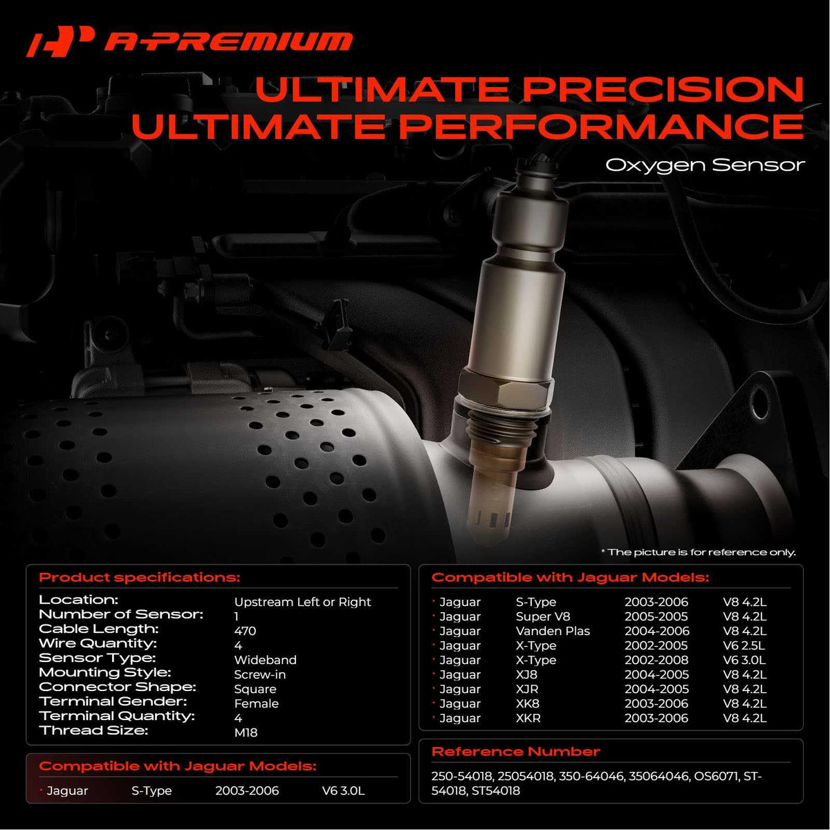 A-Premium Upstream O2 Oxygen Sensor Compatible with Jaguar
