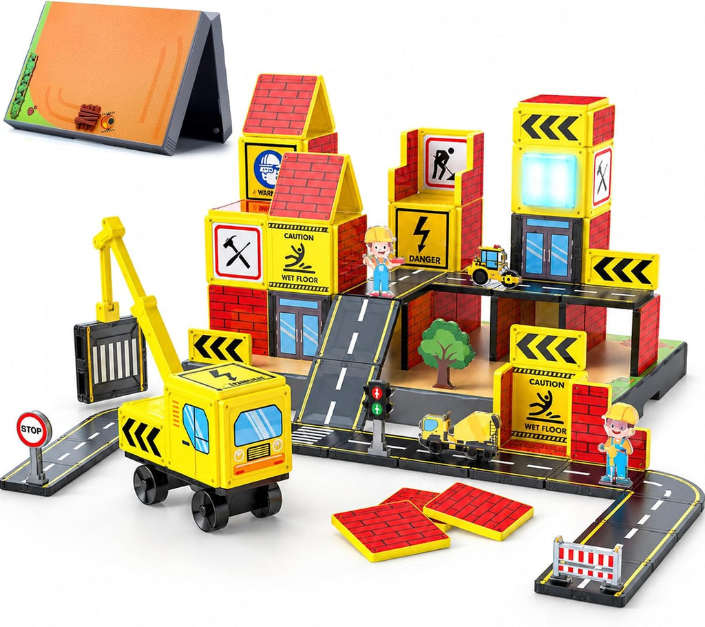 Magnetic Tiles for Kids, 39PCS Construction Magnet Tiles