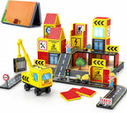 Magnetic Tiles for Kids, 39PCS Construction Magnet Tiles