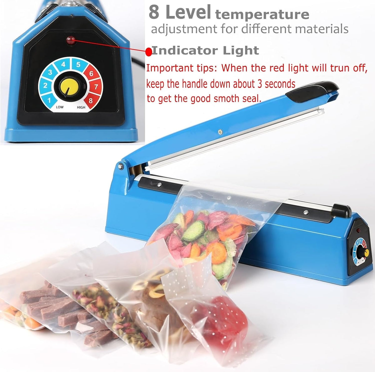 12 Inch Impulse Heat Sealer Impulse Bag Sealer, Manual Poly Bag Heat Sealer Machine for Plastic Bags PE PP Bags with