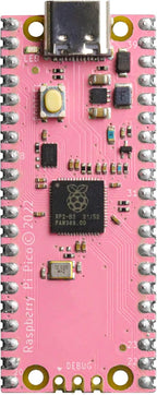 2Pack USB-C Pi Pico, Pre-soldered with Headers, ENIG Finish, Raspberry Pi Pico Compatible RP2040 Microcontroller Board, with 1 USB A-C Cable, Pink Color