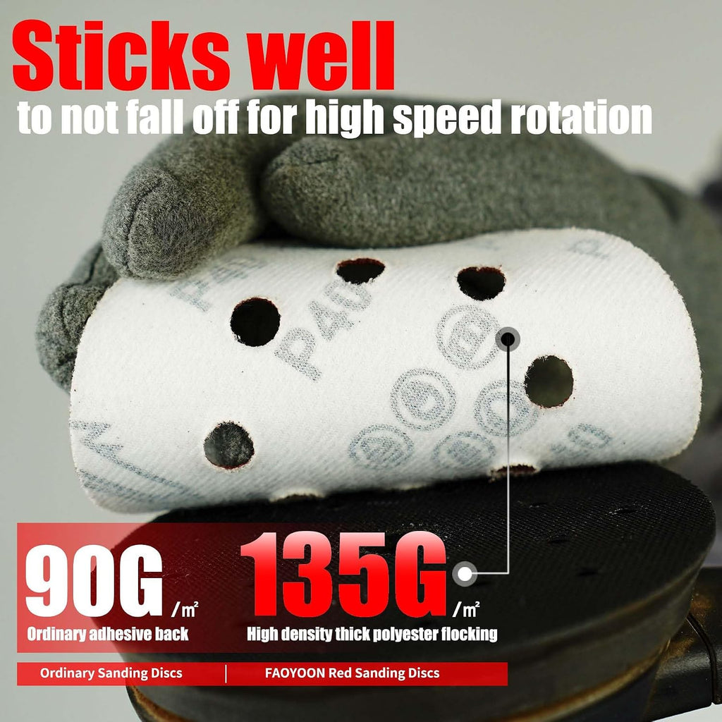 Sanding Disc 5 Inch 8 Hole, 100 Pcs Orbital Sanding Discs Hook and Loop, Sandpaper for Wood, 120 Grit Sand Paper for