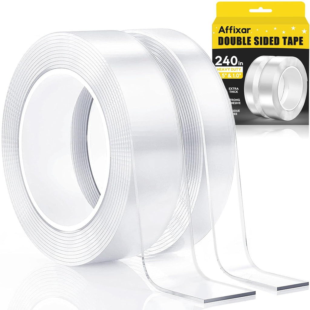 Double Sided Tape, 2 Rolls Heavy Duty Nano Mounting Tape, Removable