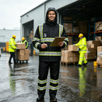 Class 3 Hi Vis Rain Suit, Waterproof Reflective Jacket Pants Set