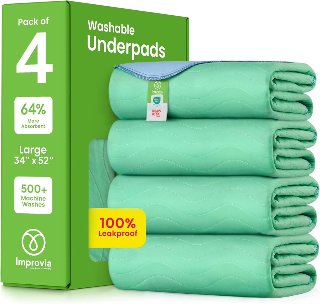 Washable Underpads, Heavy Absorbency Reusable Incontinence Pads