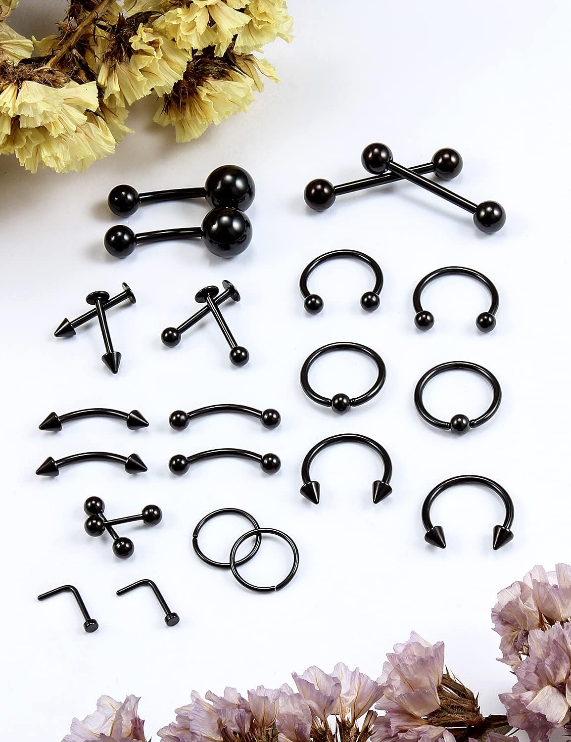 Piercing Kit 316L Surgical Steel Body Jewelry Piercing Kit with 12G 14G 16G 18G 20G Piercing Needles Use for Nose