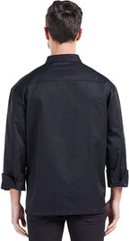 Unisex Chef Coat Long Sleeve Chef Jacket with Zipper