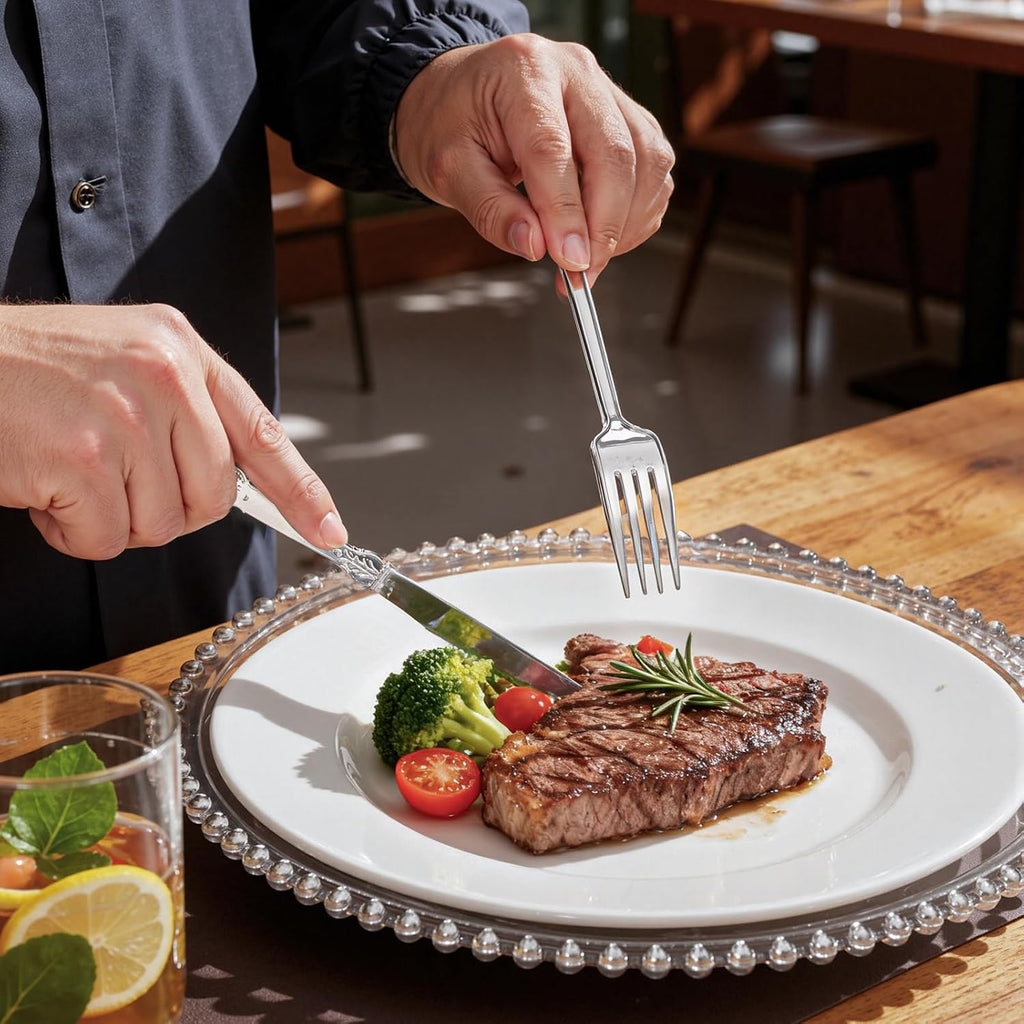 360 Pieces Silver Plastic Silverware- Disposable Flatware - Heavyweight Plastic Cutlery- Includes 120 Forks, 120