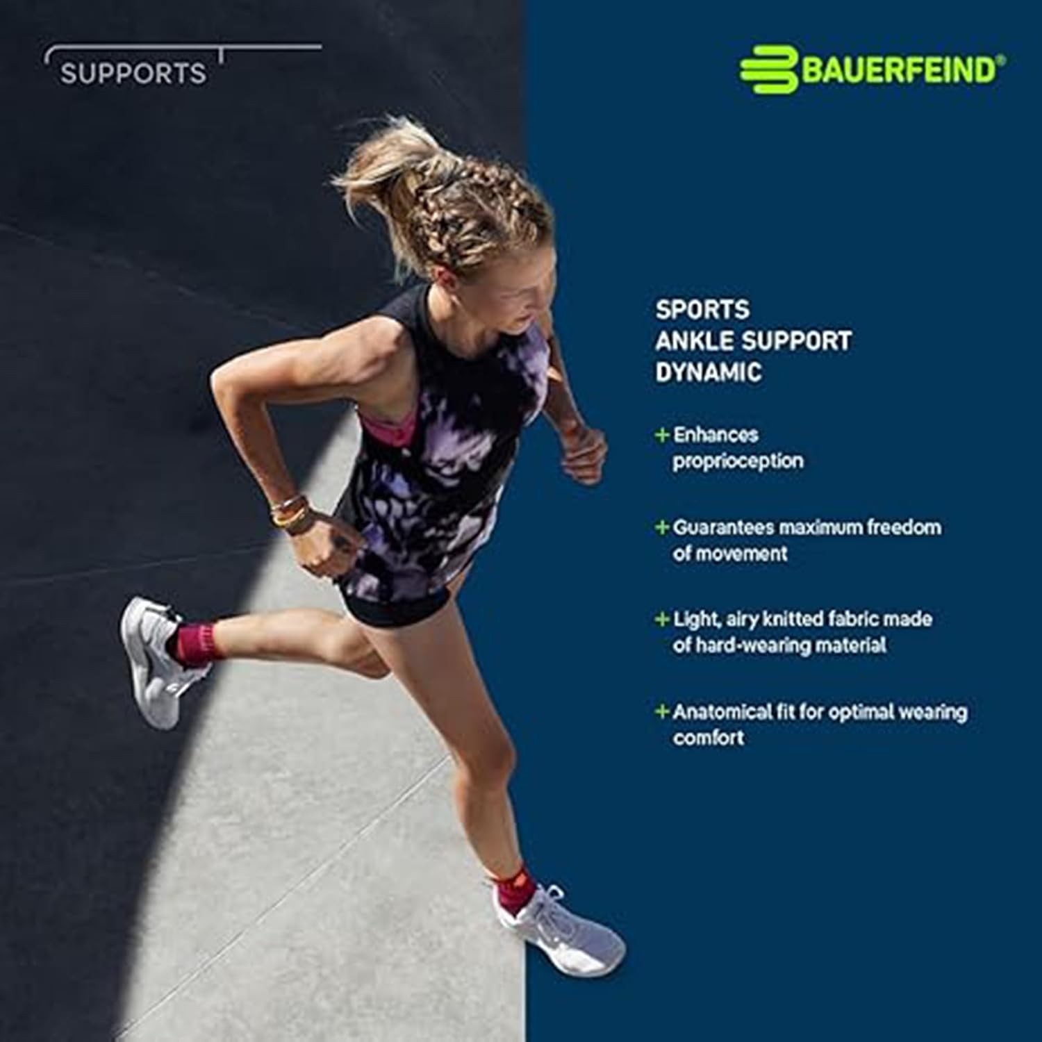 Sports Ankle Support Dynamic - Ankle Compression Sleeve for Freedom of Movement - 3D AirKnit Fabric for Breathability