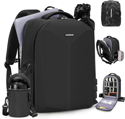 Camera Backpack Hard Shell for DSLR/SLR Waterproof Camera Bag with Laptop Compartment 15.6 Inch Professional Camera
