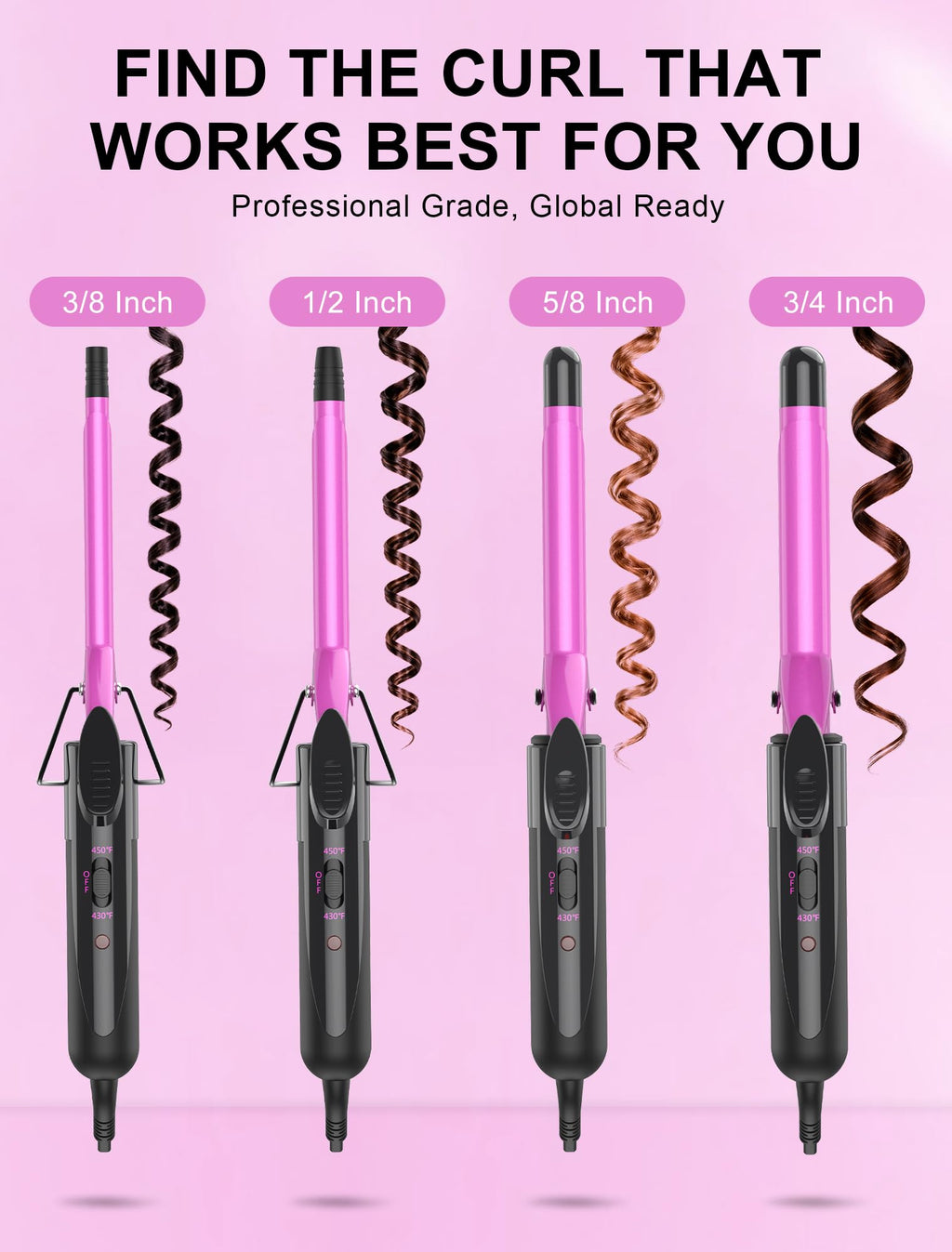 5/8 Inch Ceramic Small Curling Iron for Short Hair, 16mm Small Curling Wand