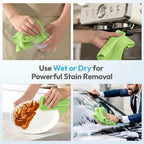 Microfiber Cleaning Cloth 12 Pack, 12 x 12 Inch,Green