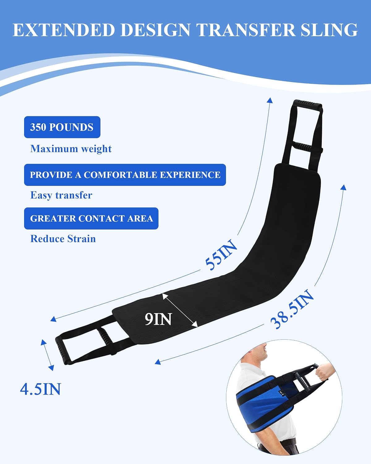 Transfer Sling Lift Assist Gait Belt for Seniors and Disabled