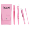 PRO Lash Tweezers Eyelash Applicator 3 IN 1 Tweezers Kit with Brush(3 pcs-02)