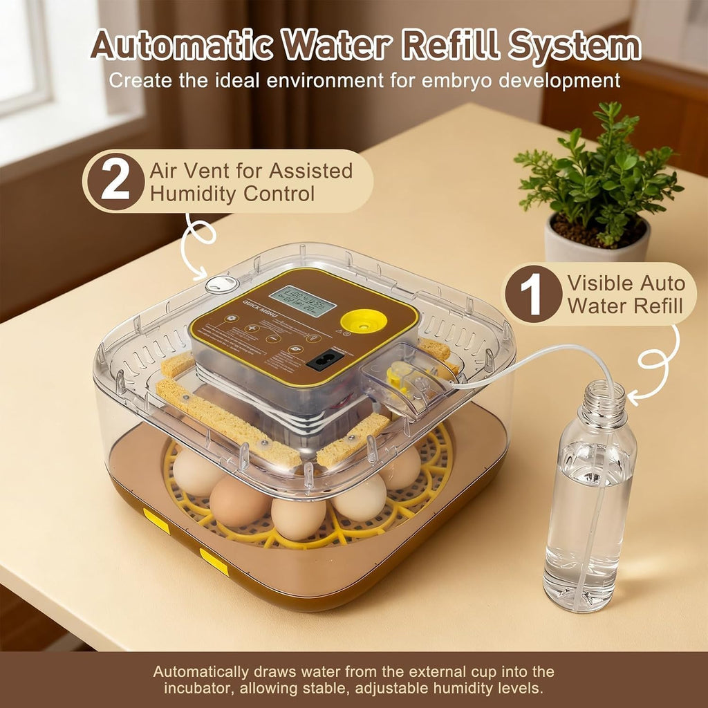 Series IV - 12-Egg Fully Automatic Incubator, Low Maintenance, Sensor-Based Precise Humidity & Temp Control
