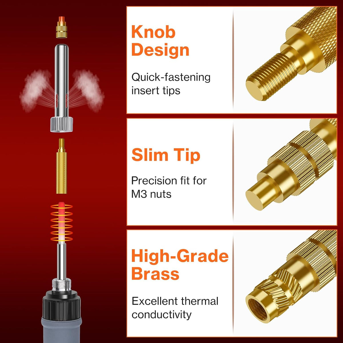Preciva Threaded Inserts Screw Kit, M3 Heat Set Insert Tool for 3D Printing