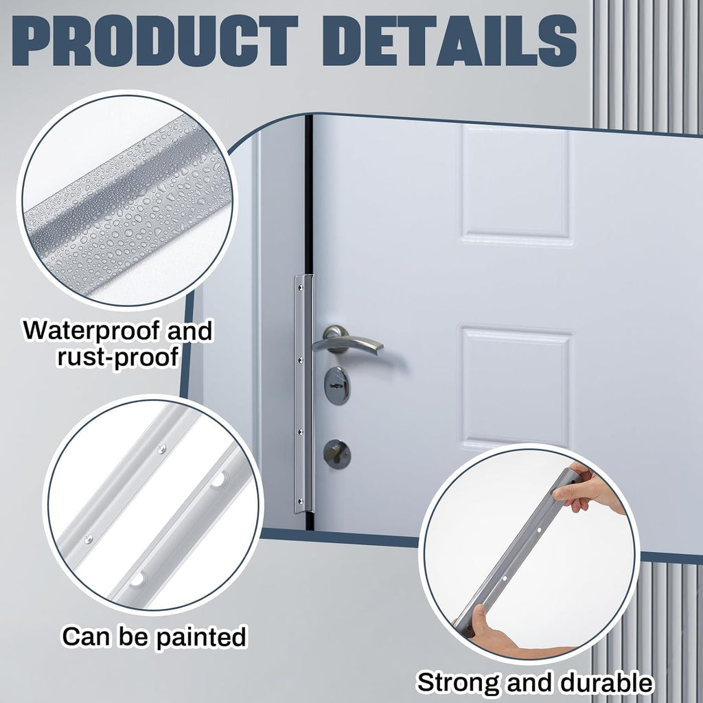 2 Pack 12 Inch Steel Door Latch Guard Plate Constructed Latch Shield Gray Painted Swing in Doors Plate Cover