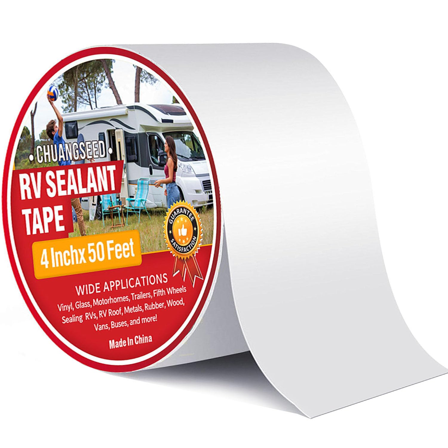 RV Roof Tape White, 4 Inch X 50 Feet, RV Sealant Tape, Roof Patch Repair Tape for Camper Roof Repair, Trailer Roof