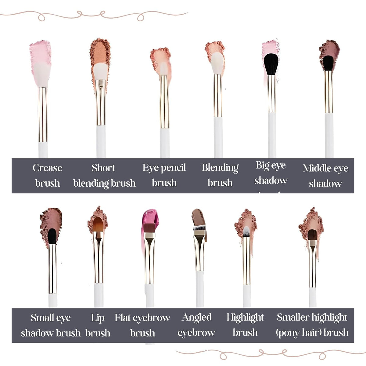 Makeup Brush Set (24 Pieces) - Includes Foundation, Powder, Concealers, Highlighter, Contour, Eye Shadows & Blush