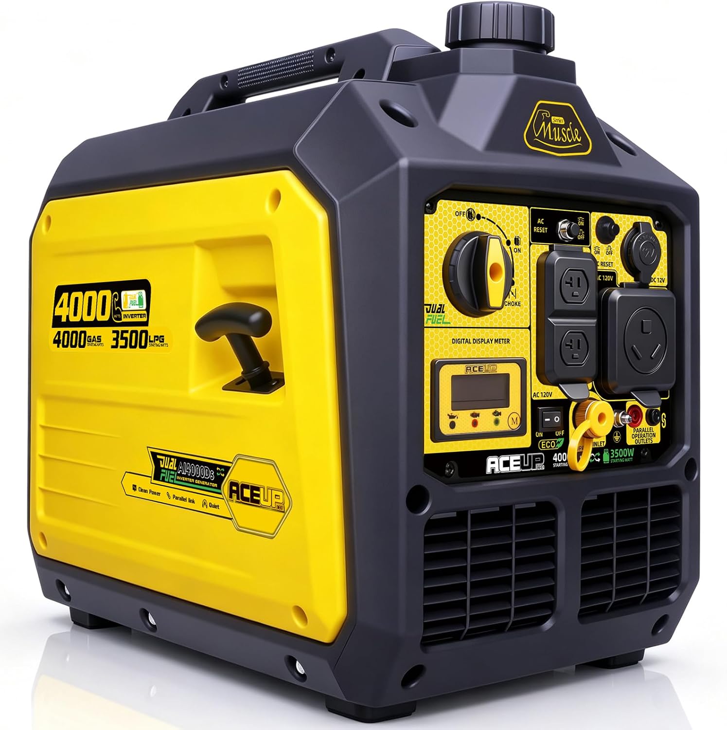 4000 Watt Dual Fuel Inverter Generator 149cc,Quiet Portable Gas and Propane Powered Quiet for Home, RV-Ready, EPA