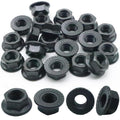 20Pcs M8 x 1.25mm Flange Nut, Carbon Steel Thread Hardware Nuts Serrated Flange Lock Nuts Metric Hex Flange Nuts Bright Finish (Black)