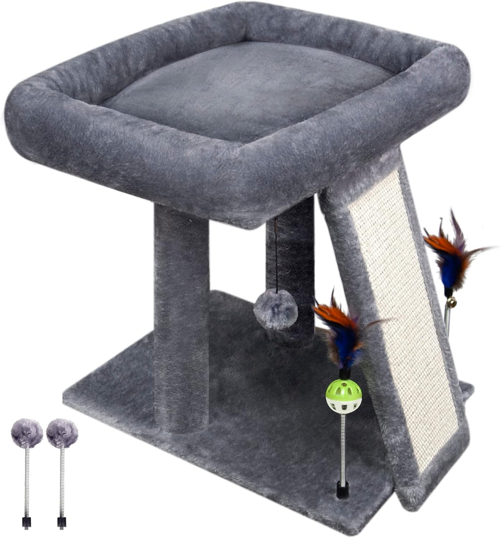 Cat Tree Tower with Cat Scratching Post for Indoor Cats, Activity Centre Climbing Tree with Scratching Board and