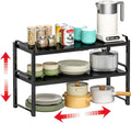 12" Wide 100LBS Loading-Bearing Heavy Duty Kitchen Storage Shelf, Expandable Cabinet Shelf Organizer, Stackable