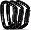 UIAA Certified 25KN Auto Locking Climbing Carabiner Clips, Twist Lock, and Heavy Duty Carabiners for Rock Climbing