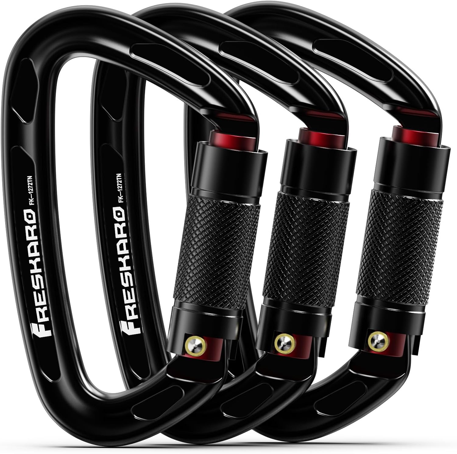 UIAA Certified 25KN Auto Locking Climbing Carabiner Clips, Twist Lock, and Heavy Duty Carabiners for Rock Climbing