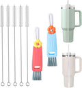 Straw Cleaner Brush Extra Long 13 inch for Stanley Yeti Tumbler Cup Straw Cleaner Brush Kit and 3 in 1 Cup Lid