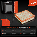 A-Premium 2-PC Engine Air Filter Compatible with Hyundai Model