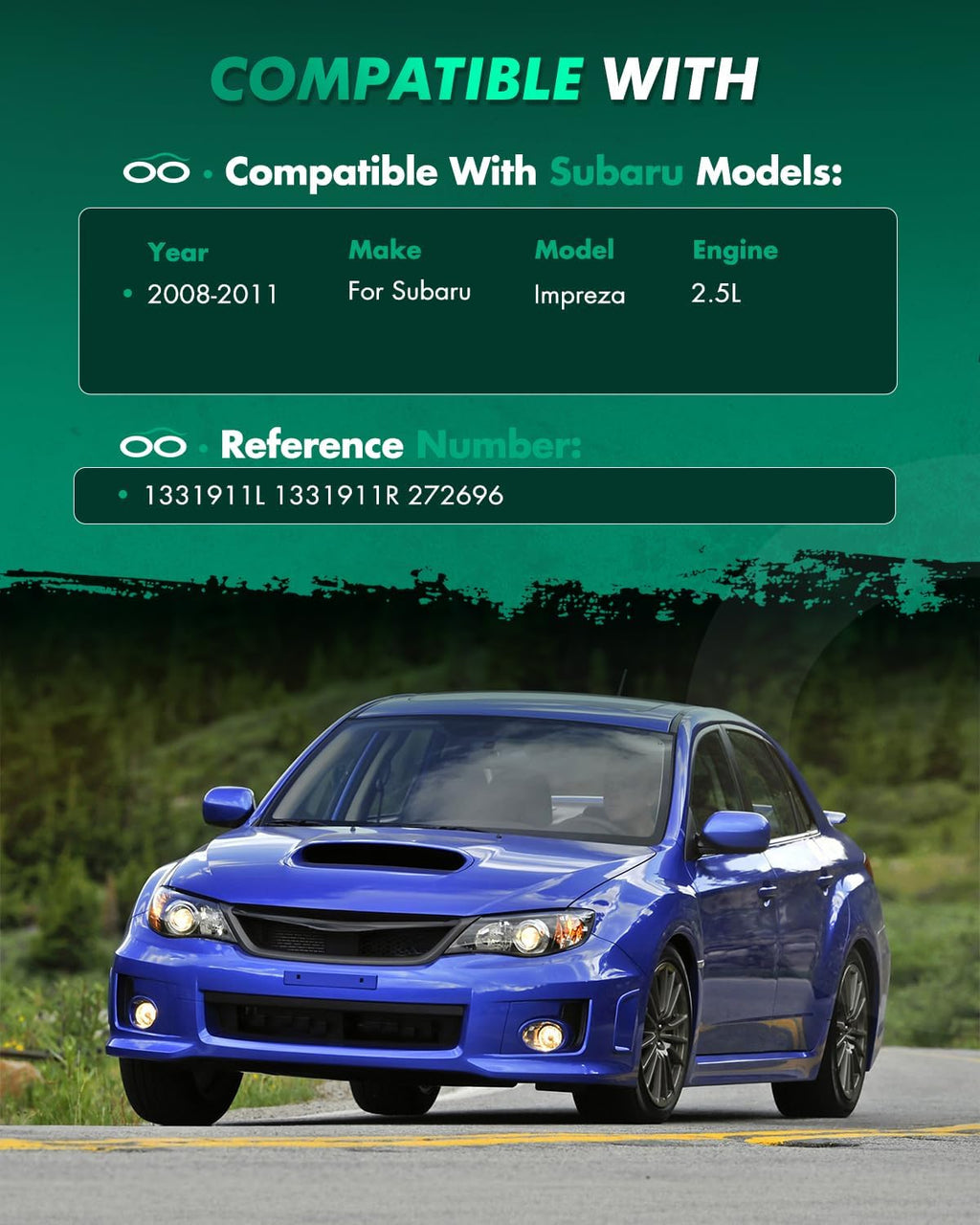 SCITOO Front Rear Strut Shock Assembly 2008-2011 for Subaru for Impreza
