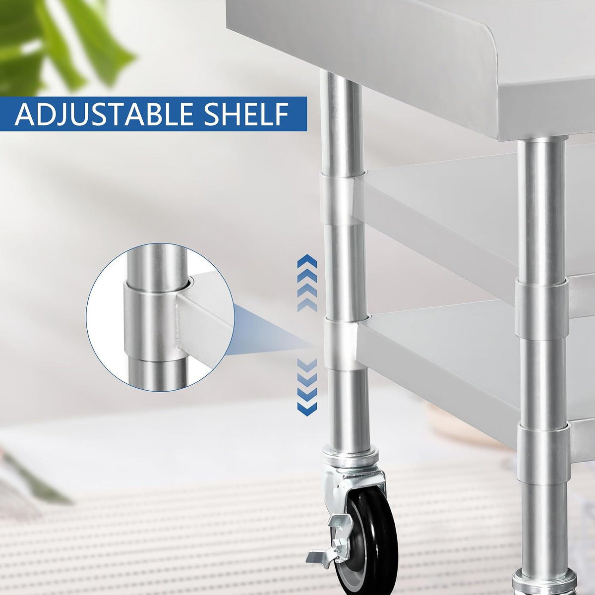 HARDURA Stainless Steel Equipment Stand with Casters 30"X24"