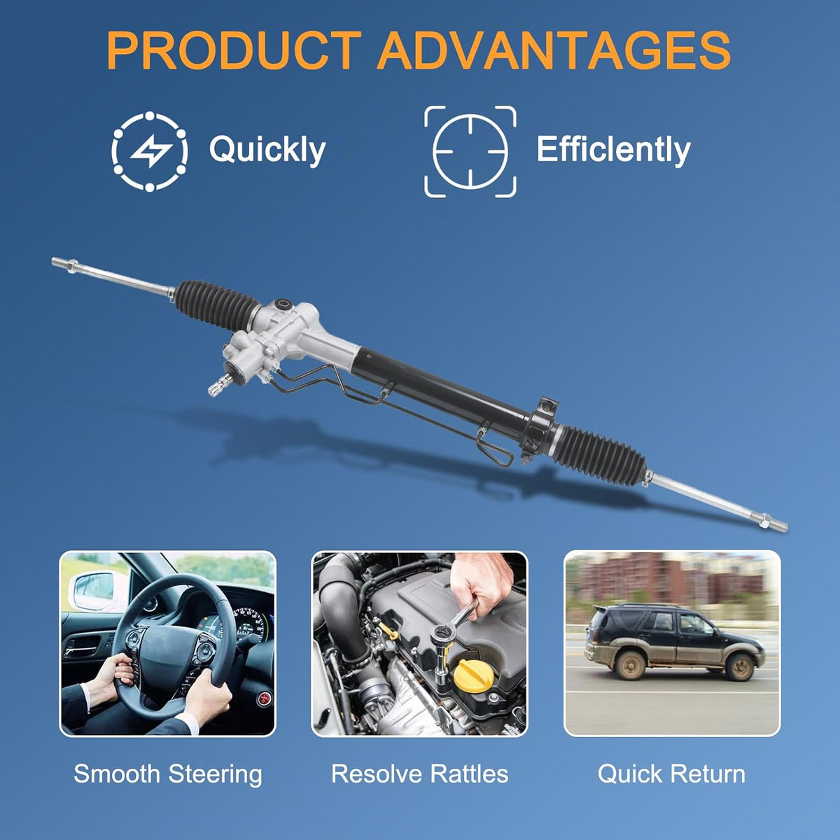 Power Steering Rack & Pinion Assembly for 1992-1996 Toyota Camry Avalon