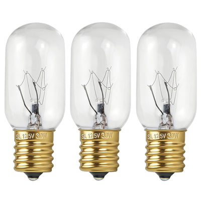 3Pcs 5304464090 125V 30W Microwave Light Bulb E17 T25 Replacement for Frigidaire GE LG Kenmore Electrolux,Replace B36X10328, 5304461116, WWB36X10292, WB36X10132, PS1481517, PS1765541