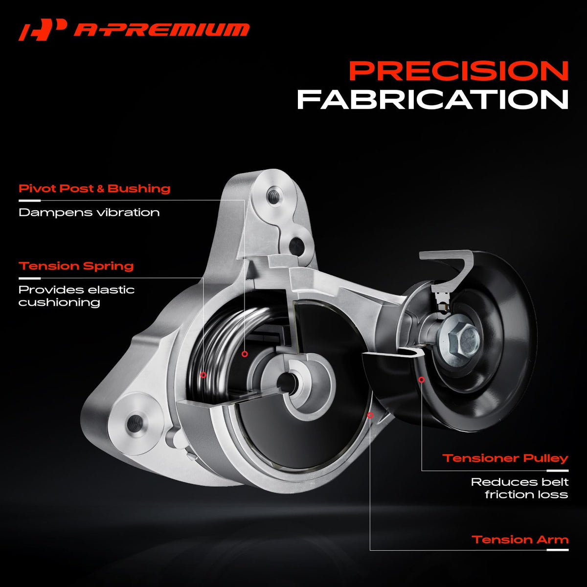 A-Premium Belt Tensioner Assembly with Pulley
