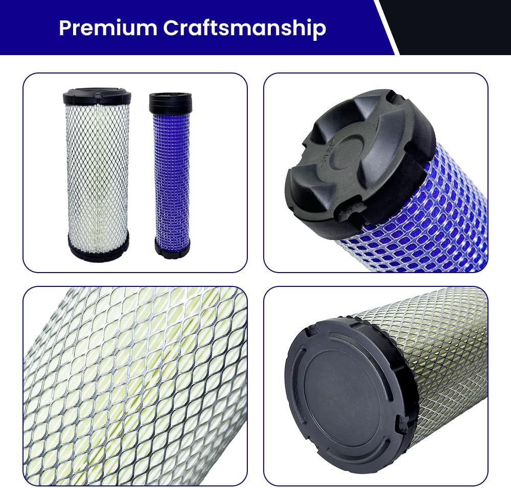 2 Sets Air Filter for Kawasaki 11013-7044 & 11013-7045 Inner & Outer, fit for Kohler 25-083-01-S M131802 M131803，Compatible with Donaldson P822858&P821575