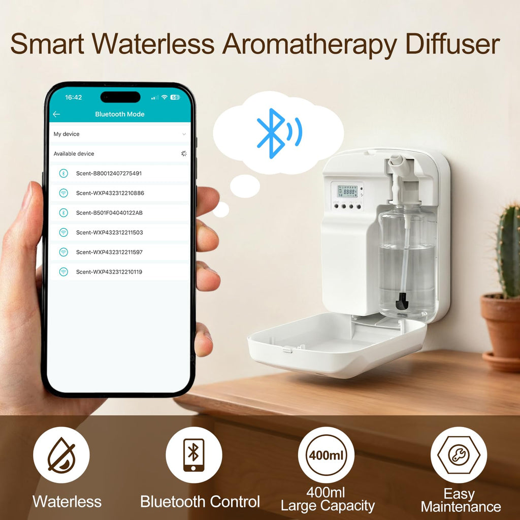 Waterless Essential Oil Diffuser, 3000 Sq.Ft, with 120ml Scent Oil