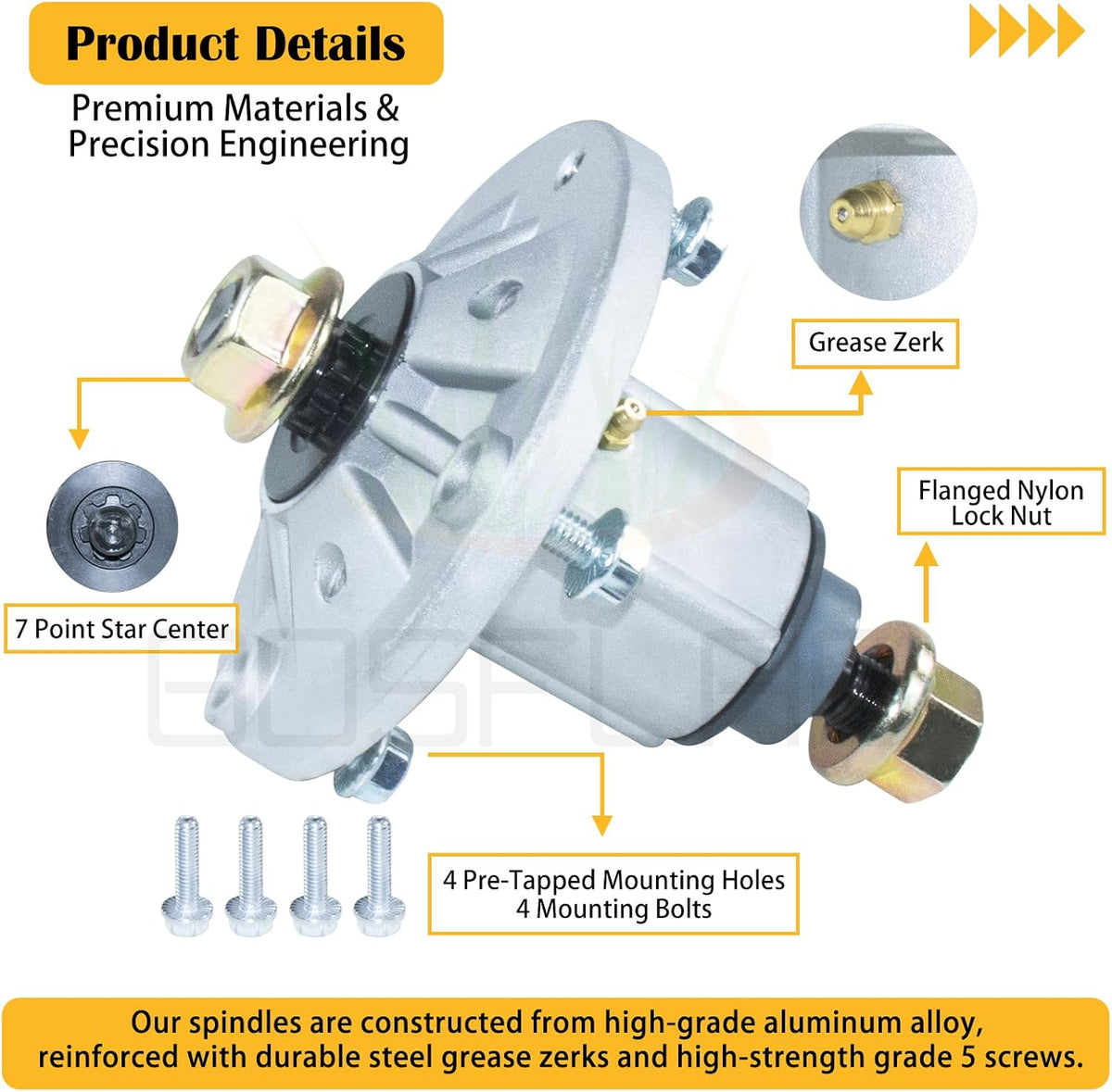 3 Pack GY21099 Spindle Assembly for John Deere 54-Inch Mower Decks