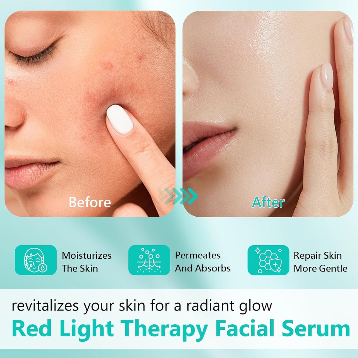 Red Light Therapy Activation Serum, Red Light Therapy Serums for Face and Neck, Hydrating Serum for Face, Facial