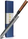 10 Inch Japanese Bread Knife, Super Sharp Serrated Bread Knife