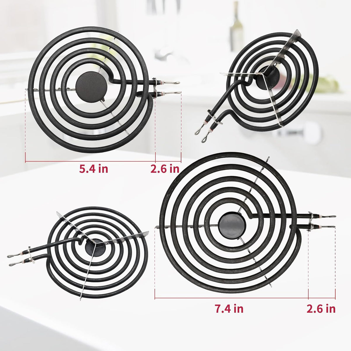 MP22YA Electric Stove Burner Element Replacement-Perfectly Compatible with Whirlpool&Kenmore&Frigidaire &Hardwick&Maytag&Norge Stove Top-Include 2* MP15YA 2* MP21YA