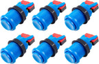 6X American Style Standard Arcade Buttons Switchable Happ Type 30mm Push Button 3/16" Terminal for Jamma Mame Kit