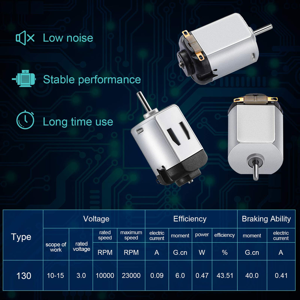 Mudder 20 Pcs Mini Electric Motor Dc 1.5-3V 23000rpm Cars Toys
