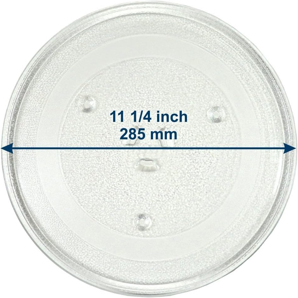 HQRP 11-1/4 inch Glass Turntable Tray Compatible with Magic Chef 203500 MCO160UW MCO165UB MCO165UW MCP13E1ST MCT9E1ST MCD990W MCD991ARB MCD991ARS MCO160S MCO160UB MCO160UQ Microwave Oven Plate